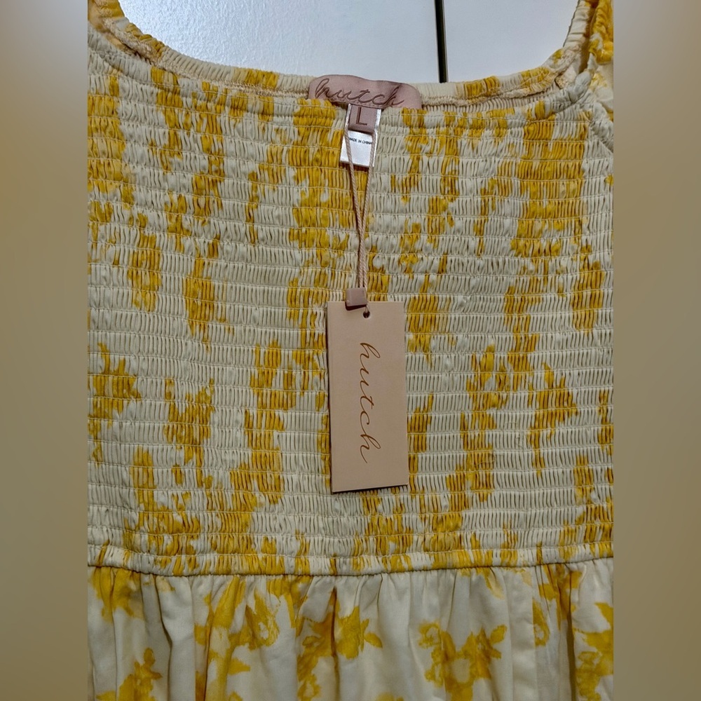 NWT Anthropologie Hutch Malone Midi Dress Size Large in Yellow - Picture 4 of 4